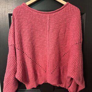 NWOT Womens Altard State Dolman Sleeve Knit Sweater Cropped Pink Knit Medium